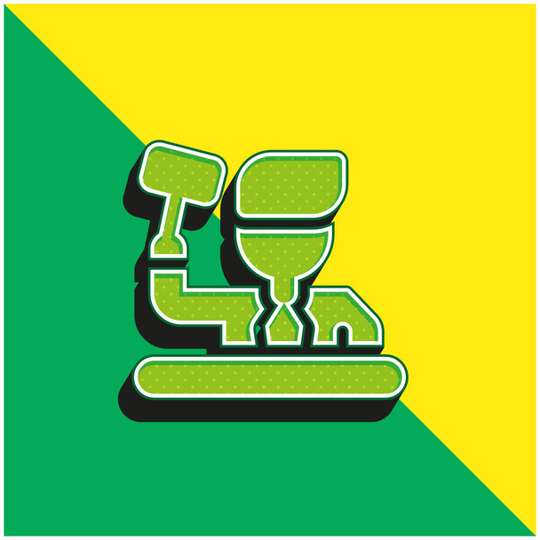Aukció Zöld és sárga modern 3D vektor ikon logó - Vektor, kép