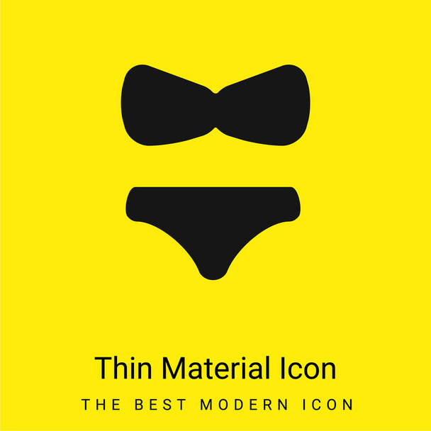 Big Bikini minimal bright yellow material icon - Vector, Image