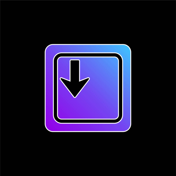 Šipka dolů na modrou ikonu přechodu klávesnice - Vektor, obrázek
