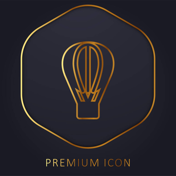 Globo línea dorada logotipo premium o icono - Vector, imagen