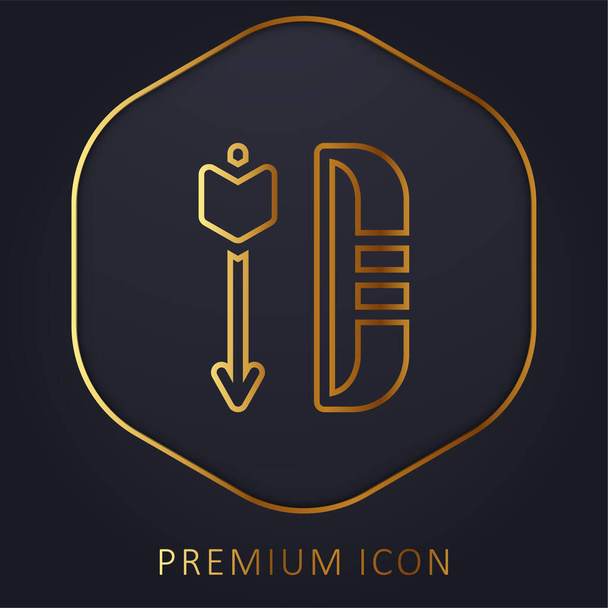 Bow linha dourada logotipo premium ou ícone - Vetor, Imagem