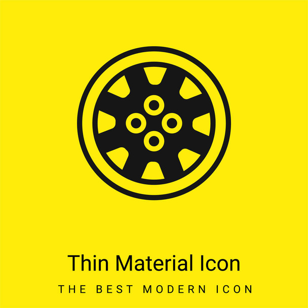Ελάχιστο φωτεινό κίτρινο υλικό εικονίδιο τροχού κραμάτων - Διάνυσμα, εικόνα