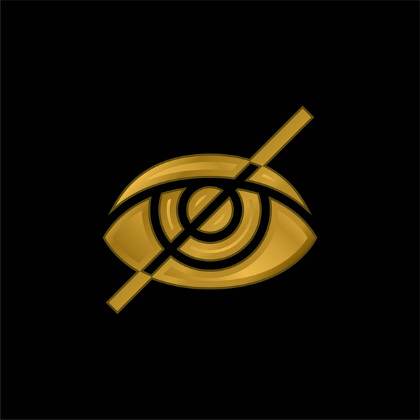 Icono metálico chapado en oro ciego o vector de logotipo - Vector, Imagen