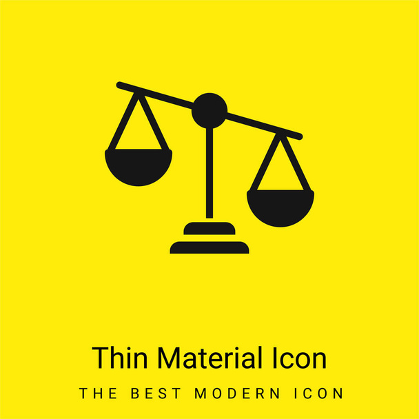 Equilibrio mínimo icono de material amarillo brillante - Vector, imagen