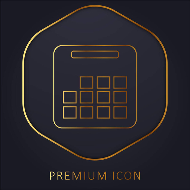 Calendario annuale linea dorata logo premium o icona - Vettoriali, immagini