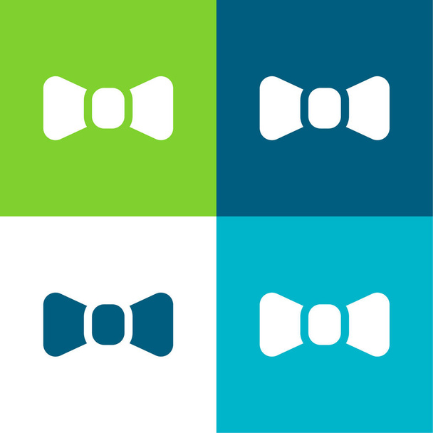 Bow Tie Flat four color minimal icon set - Vector, Image