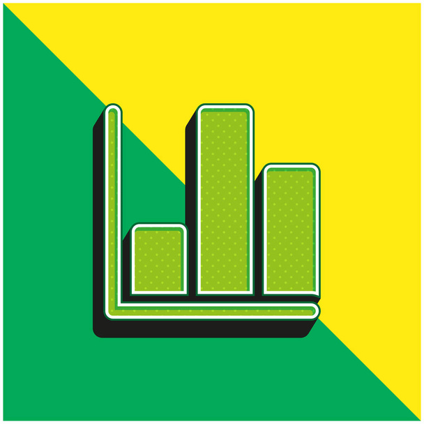 Bar Grafiek Groen en geel modern 3D vector pictogram logo - Vector, afbeelding