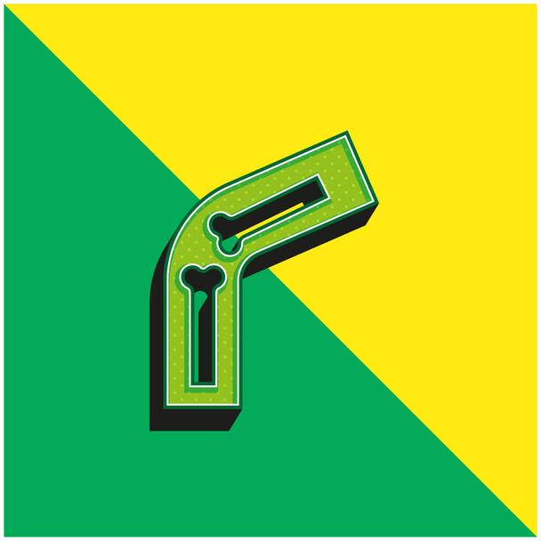 Bones Green and yellow modern 3d vector icon logo - Vector, Image