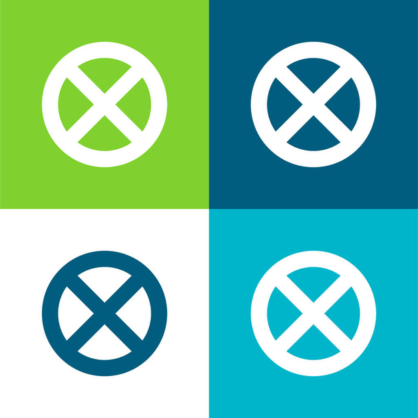 Ban Flat conjunto de ícones mínimos de quatro cores - Vetor, Imagem