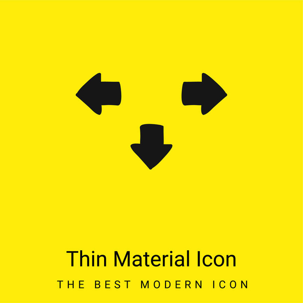Flechas mínimo icono de material amarillo brillante - Vector, Imagen