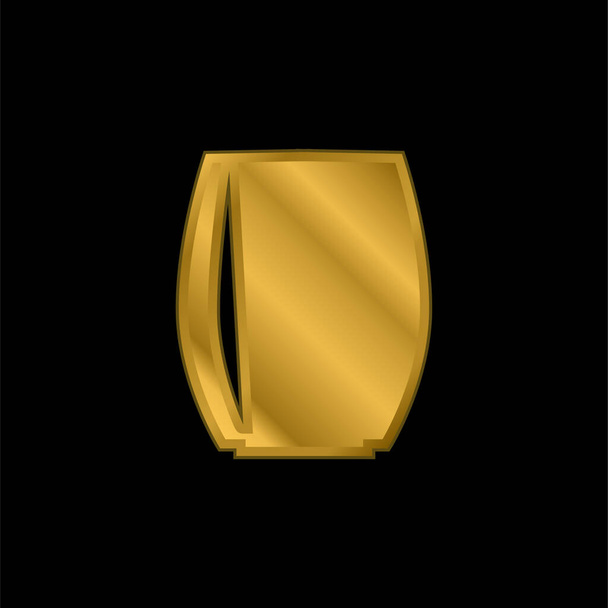 Black Glass Of Convex Sides gold plated metalic icon or logo vector - Vector, Image