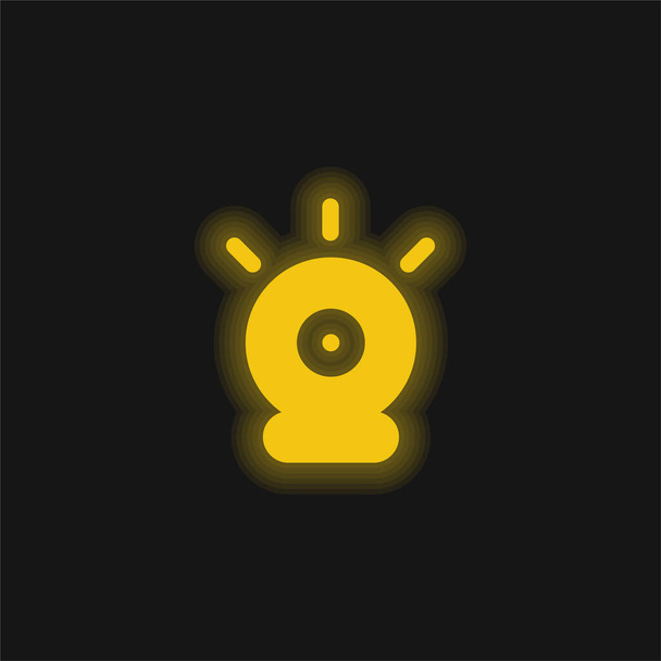 Żółty alarm świecący neon ikona - Wektor, obraz