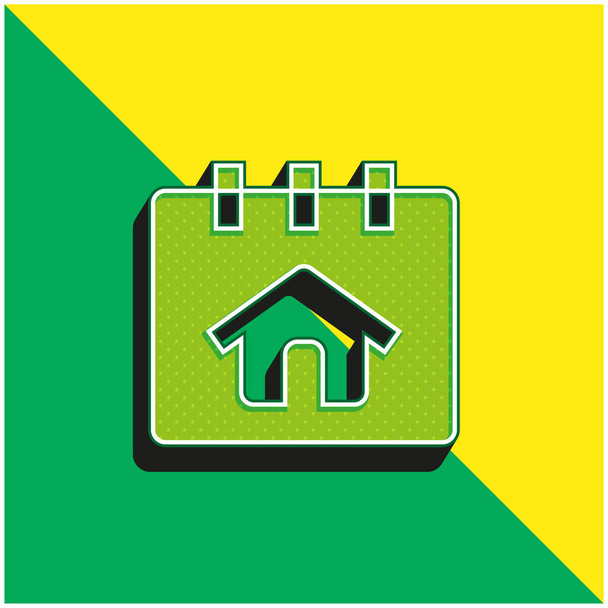 Reserva verde y amarillo moderno logotipo del icono del vector 3d - Vector, Imagen