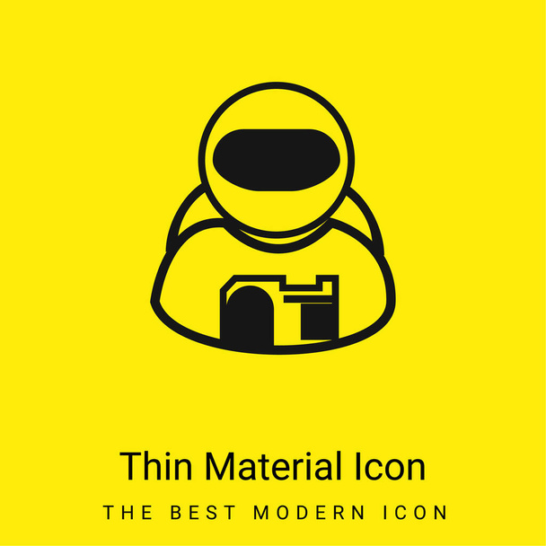 Astronaut minimal bright yellow material icon - Vector, Image