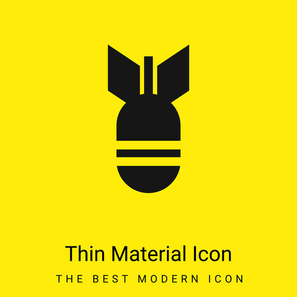 Bomba mínima icono de material amarillo brillante - Vector, Imagen