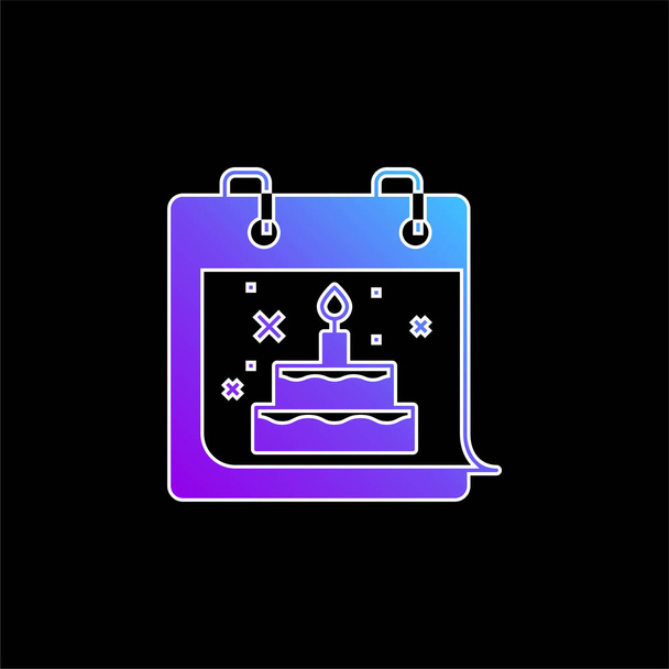 Icono de vector de gradiente azul cumpleaños - Vector, imagen