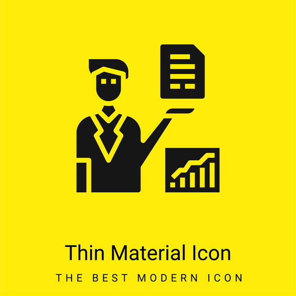 Analyse minimaal helder geel materiaal icoon - Vector, afbeelding