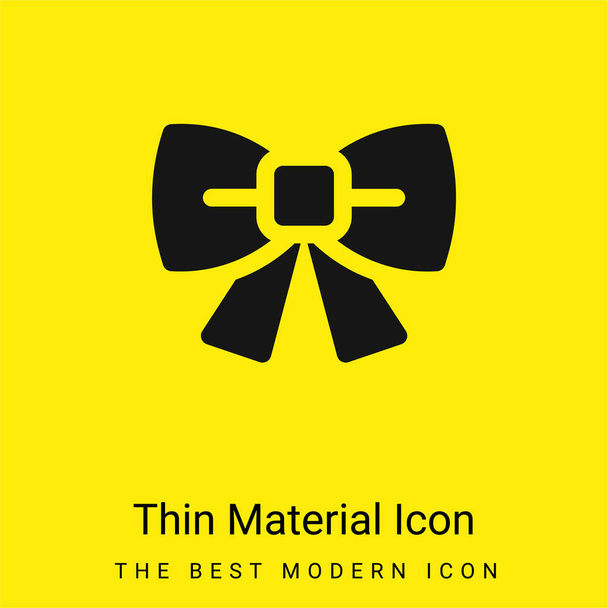 Bow Tie mínimo icono de material amarillo brillante - Vector, imagen