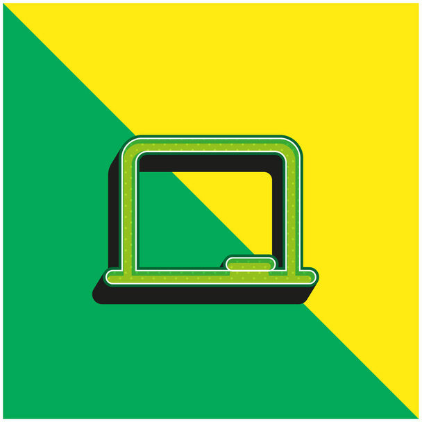 Tahta Yeşil ve Sarı Modern 3D vektör simgesi logosu - Vektör, Görsel