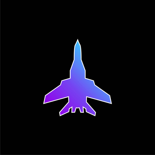 Αεροπλάνο Μαύρο Silhouette μπλε κλίση διάνυσμα εικονίδιο - Διάνυσμα, εικόνα