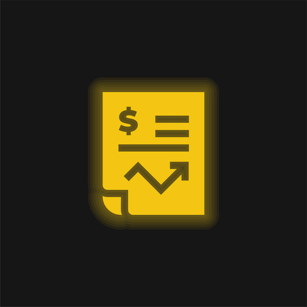 Icona al neon giallo brillante contabile - Vettoriali, immagini