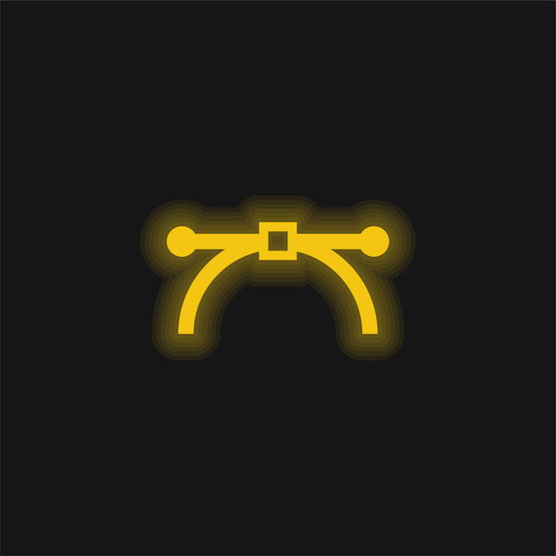 アンカーポイント黄色の輝くネオンアイコン - ベクター画像