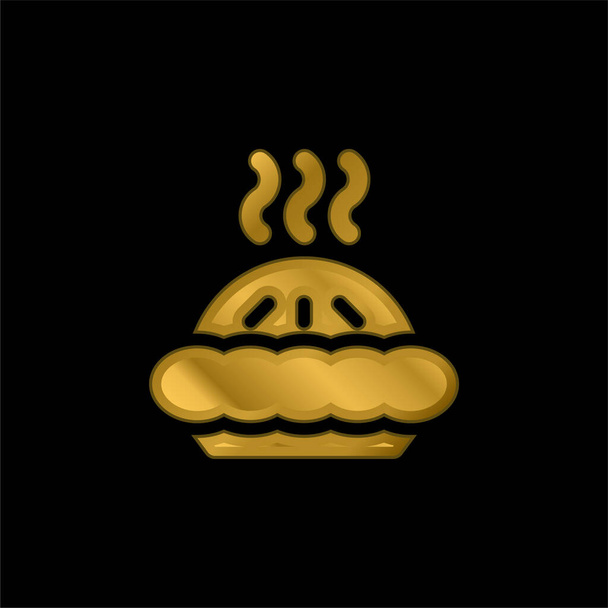Panadería chapado en oro icono metálico o logo vector - Vector, imagen