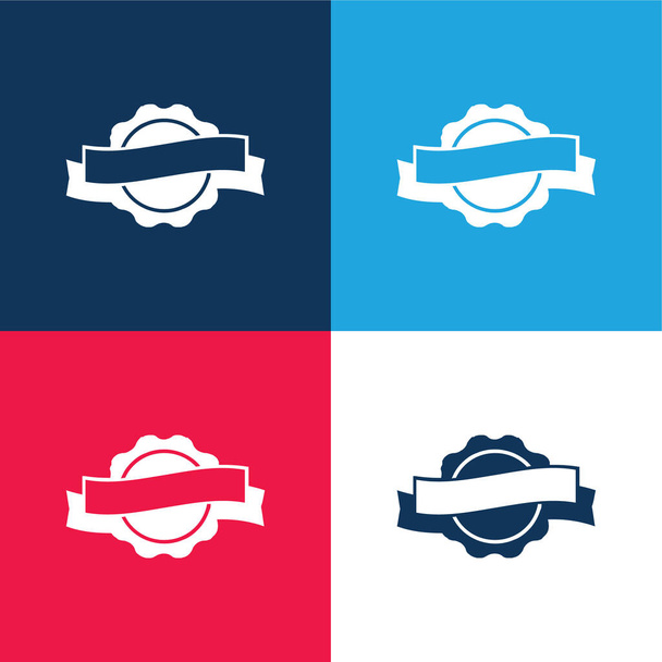 Díj Jelzés kék és piros négy szín minimális ikon készlet - Vektor, kép