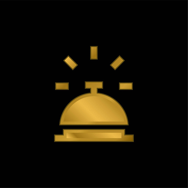Altın kaplama metal simge veya logo vektörü - Vektör, Görsel
