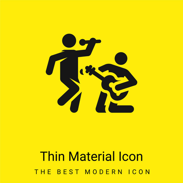 Band minimal bright yellow material icon - Vector, Image