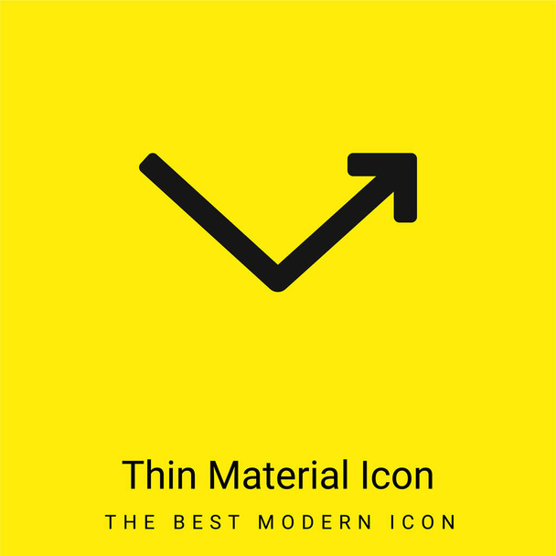 Rebote mínimo icono de material amarillo brillante - Vector, Imagen