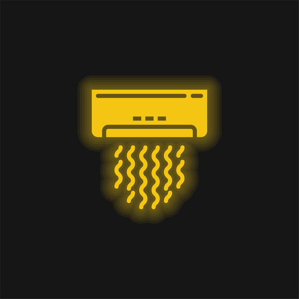 Klimatyzator żółty świecący neon ikona - Wektor, obraz
