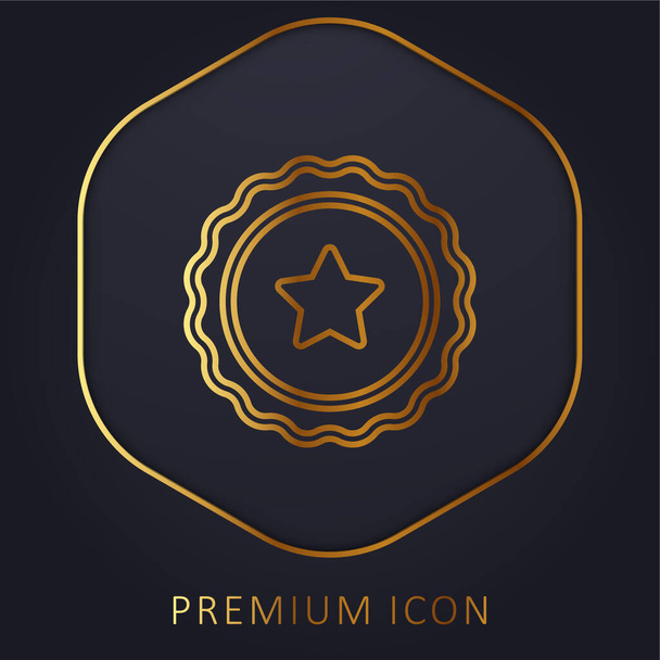 Insignia de línea dorada logotipo premium o icono - Vector, Imagen