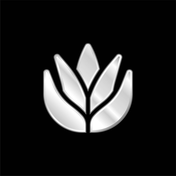Aloe Vera metallisches Symbol versilbert - Vektor, Bild