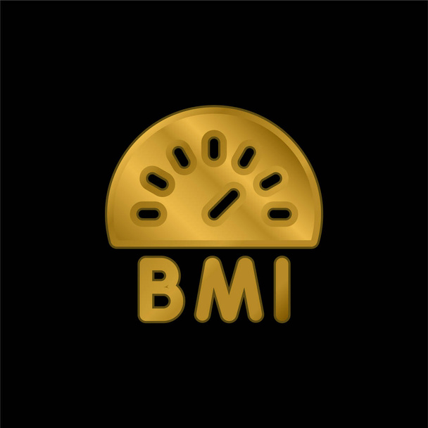 Bmi chapado en oro icono metálico o logo vector - Vector, Imagen