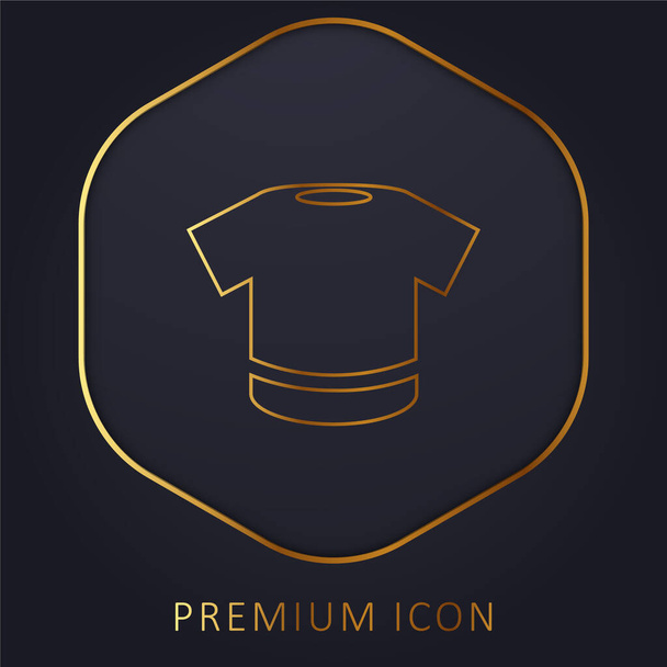 Chemise noire ligne d'or logo premium ou icône - Vecteur, image
