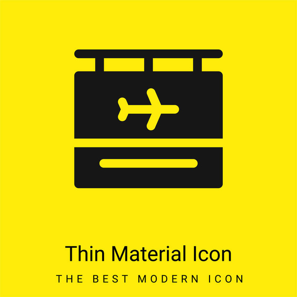 Αεροδρόμιο ελάχιστο φωτεινό κίτρινο εικονίδιο υλικού - Διάνυσμα, εικόνα