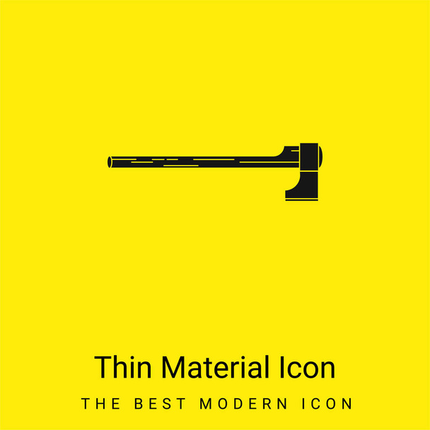 Ferramenta de corte do machado na posição horizontal ícone de material amarelo brilhante mínimo - Vetor, Imagem