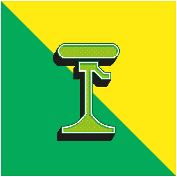 Бар Стул Зеленый и желтый современный 3D логотип векторной иконки - Вектор,изображение