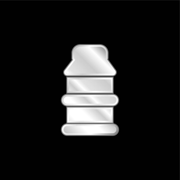 Baby Bottle Variante icône métallique argentée - Vecteur, image