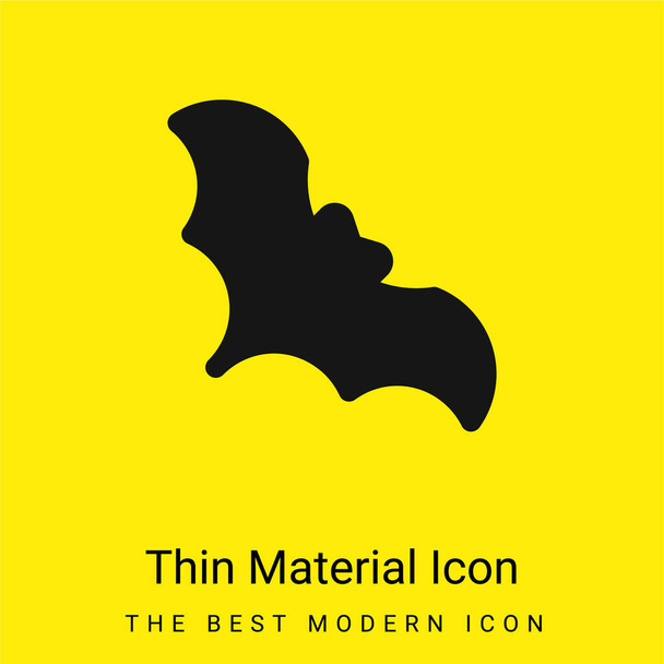 Denevér minimális fényes sárga anyag ikon - Vektor, kép