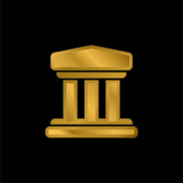 Bank vergoldet metallisches Symbol oder Logo-Vektor - Vektor, Bild