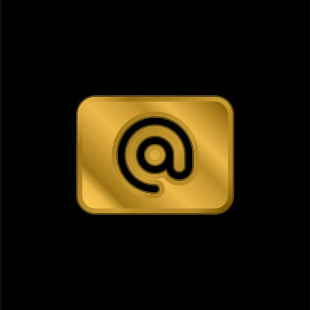 W znak złoty metaliczna ikona lub wektor logo - Wektor, obraz