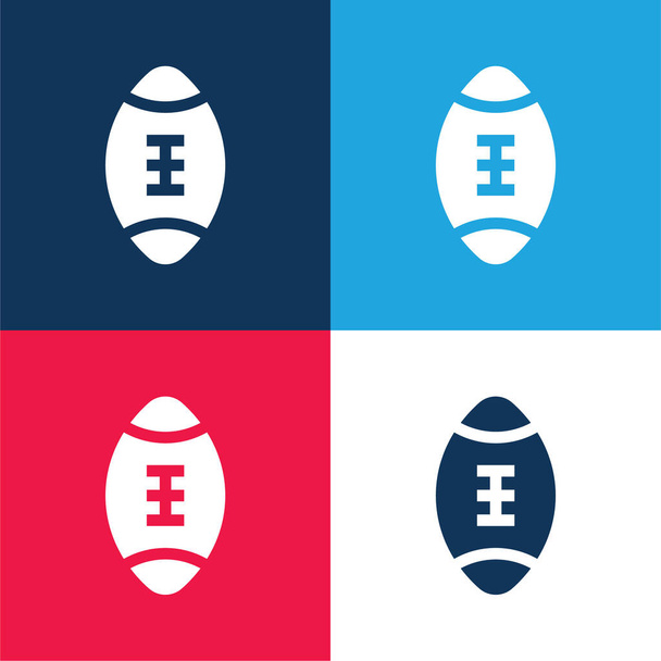 Set di icone minimali a quattro colori blu e rosso palla - Vettoriali, immagini