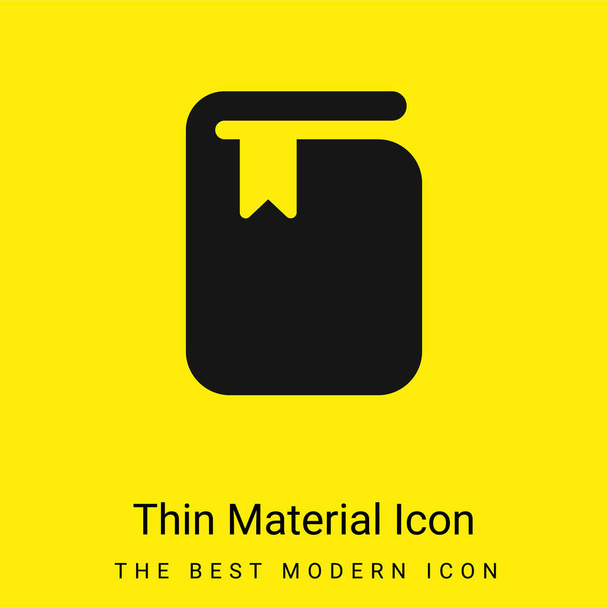 Libro con marcador mínimo icono de material amarillo brillante - Vector, Imagen