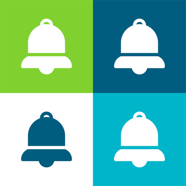 Bell Flat four color minimal icon set - Vector, Image