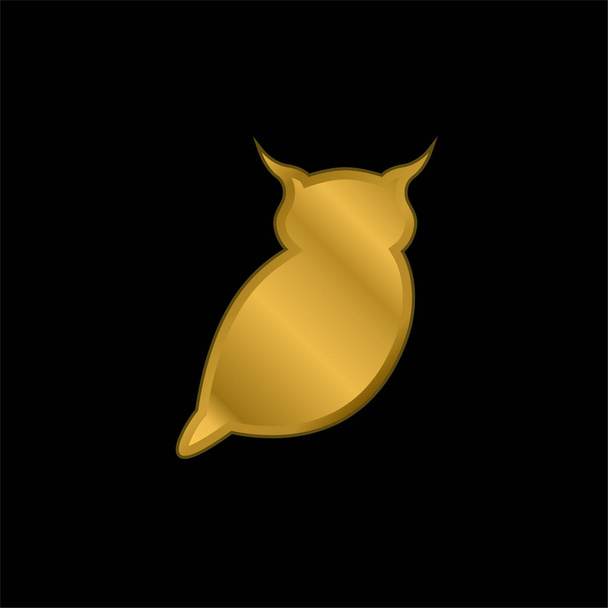 Big Owl gold plated metalic icon or logo vector - Vector, Image