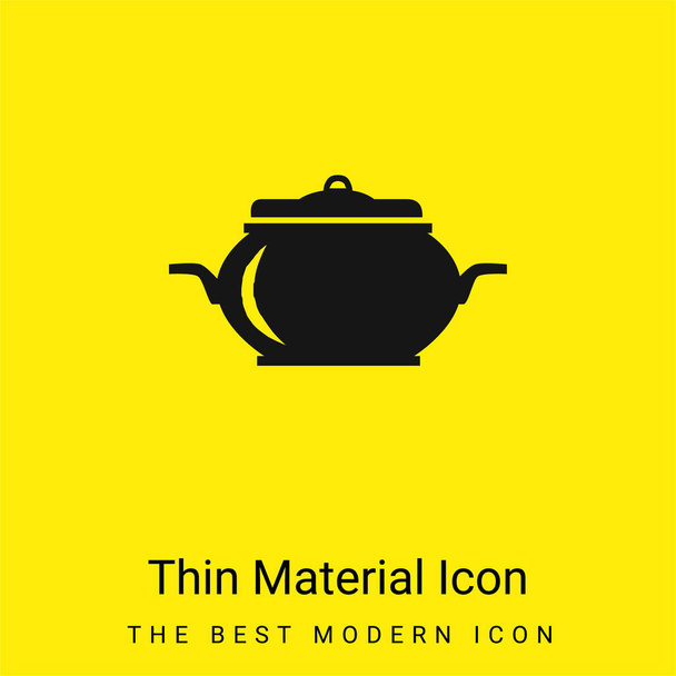 Big Food Container With Cover minimal bright yellow material icon - Vector, Image
