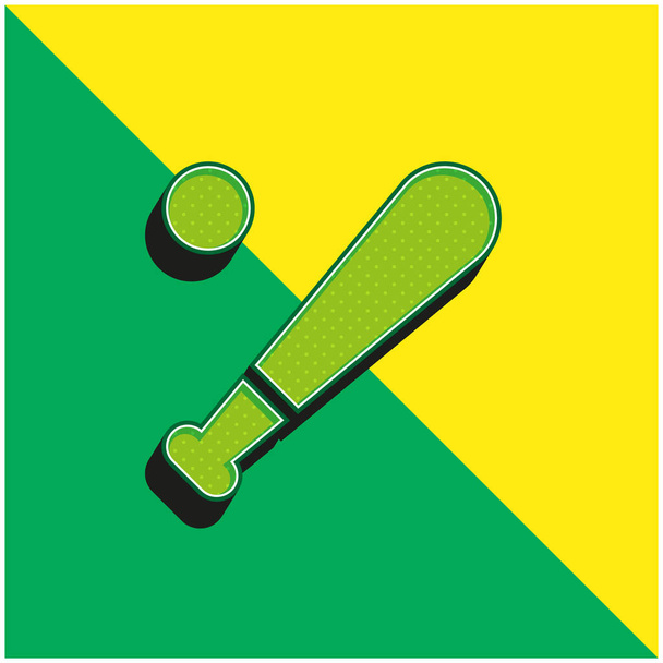 Baseball Logo vectoriel 3D moderne vert et jaune - Vecteur, image