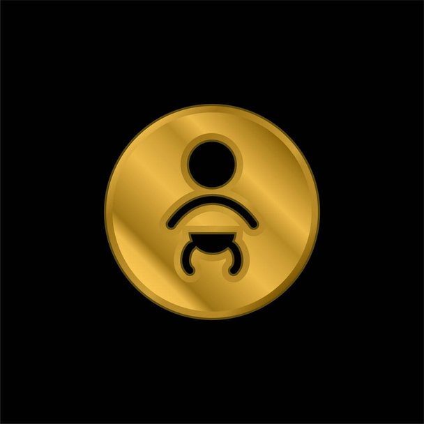 赤ちゃんの金メッキ金属アイコンやロゴベクトル - ベクター画像
